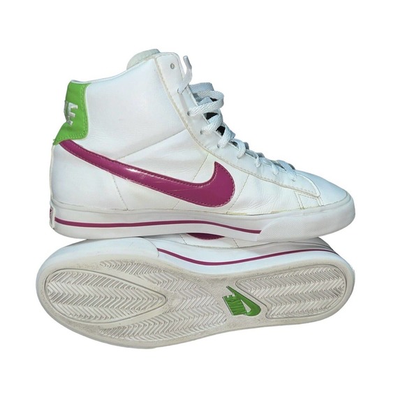 Nike Shoes - 2008 Womens Nike Sweet Classic White/Pink/Green High Top Shoes, Size 8 (US)